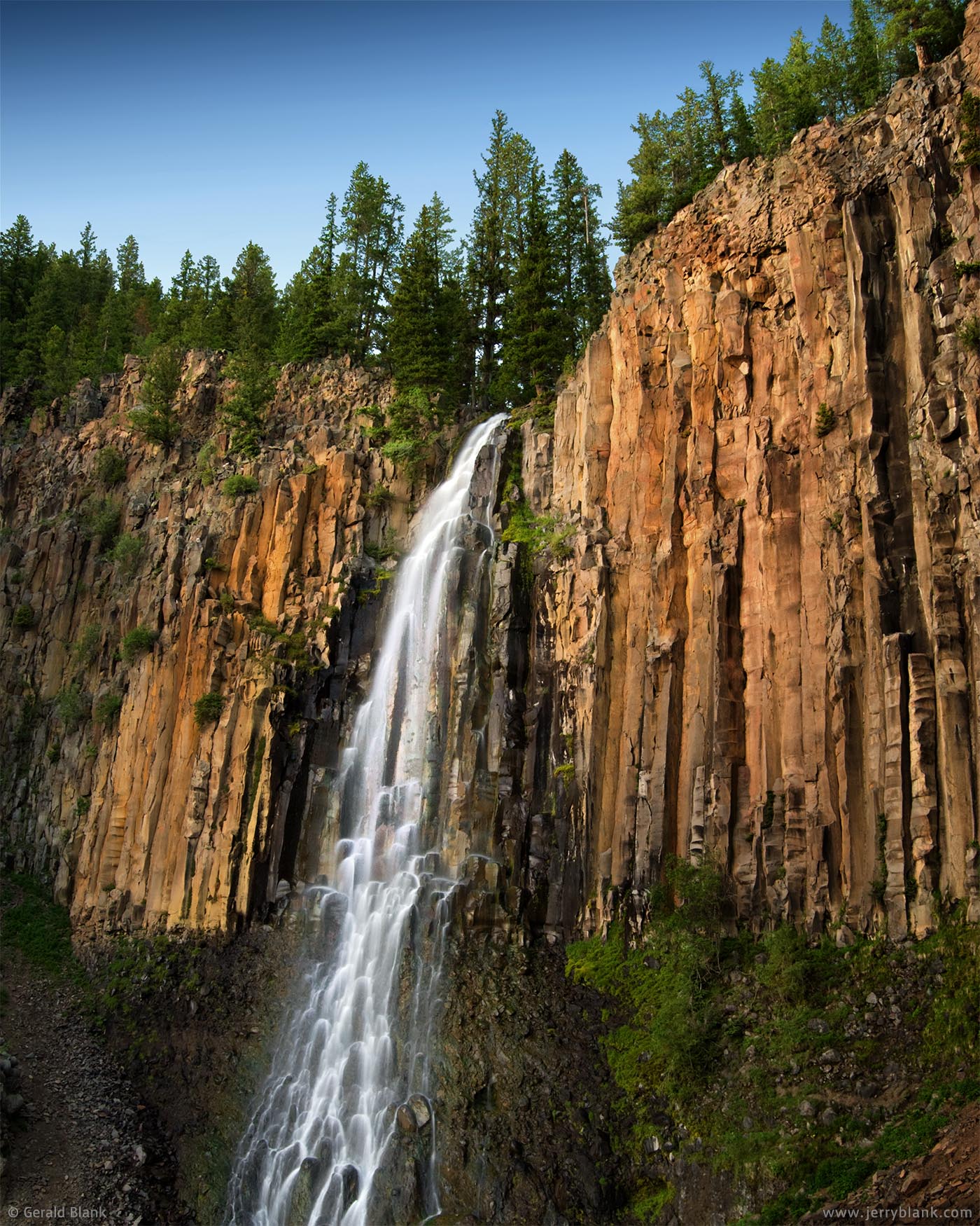 #00643 - A summer evening at Palisade Falls in Hyalite Canyon, Custer Gallatin National Forest, Montana - photo by Jerry Blank