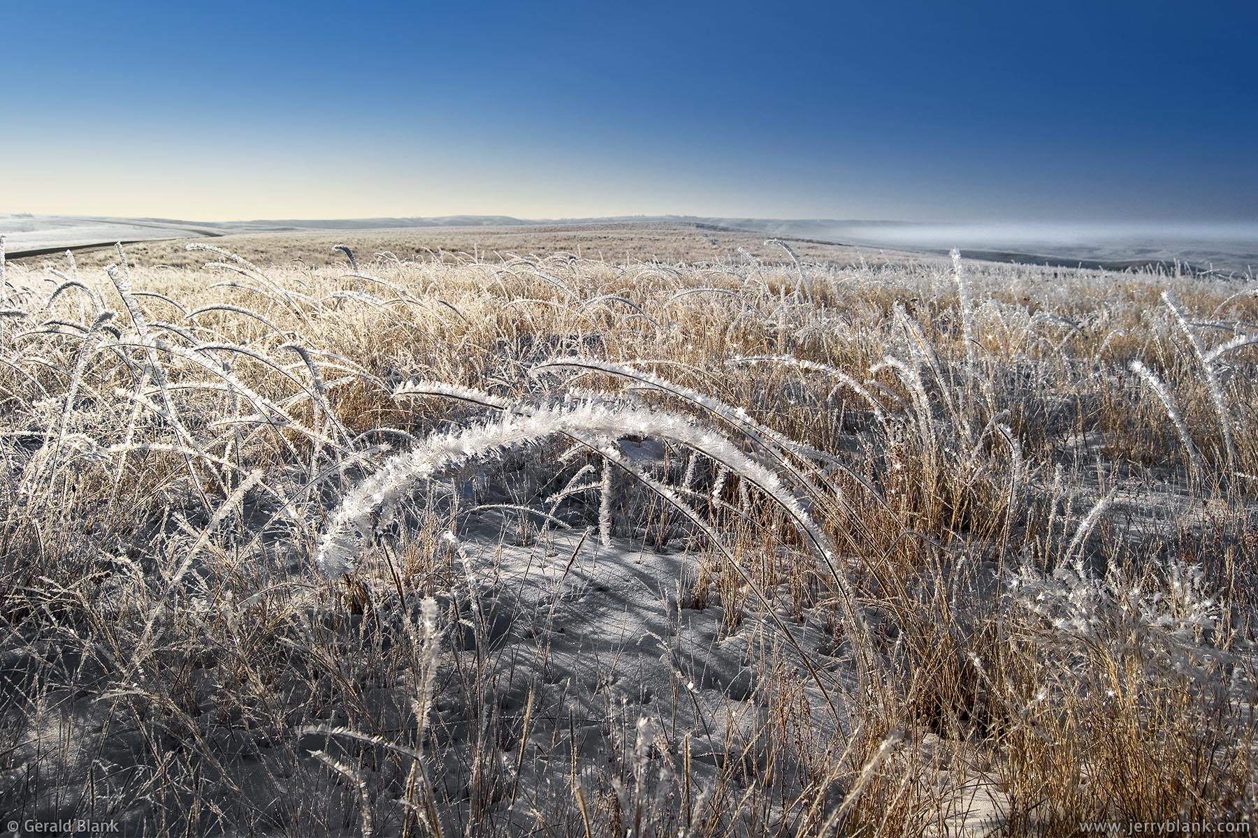#03249 - Early morning hoarfrost in the Little Missouri National Grassland, east of Tobacco Garden Bay in McKenzie County, North Dakota - photo by Jerry Blank
