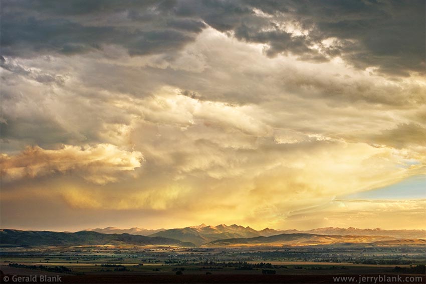 #10163 - Storm clouds over the Gallatin Valley and Spanish Peaks, Montana - photo by Jerry Blank