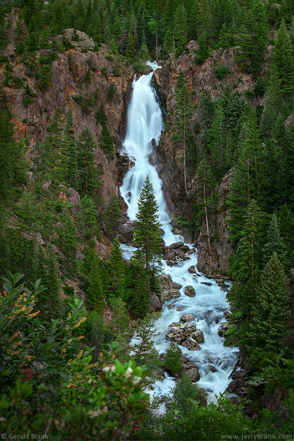 54745 - An evening view of scenic Fish Creek Falls, located in the Routt National Forest just outside Steamboat Springs, Colorado - photo by Jerry Blank
